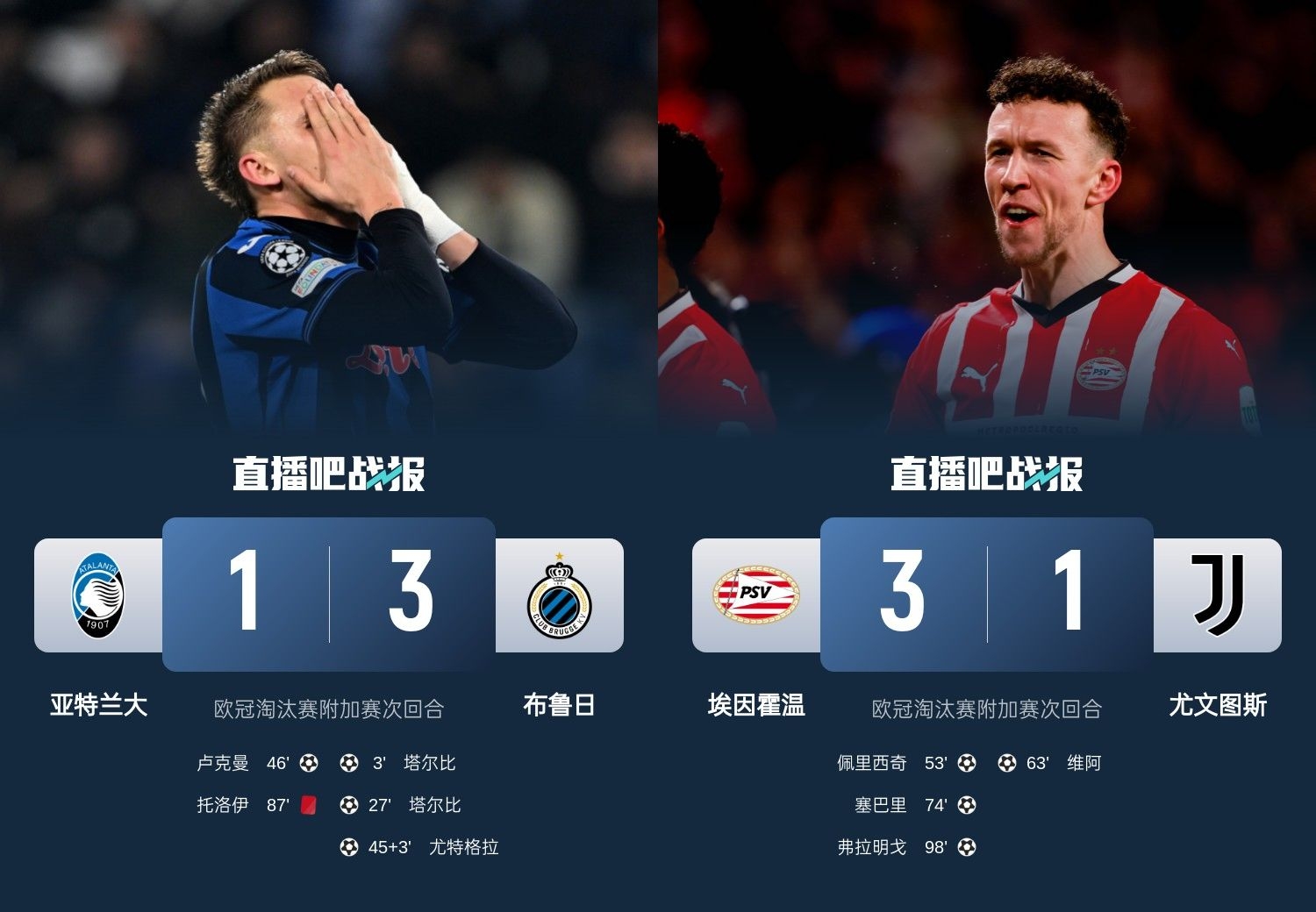 真是意甲拉垮？PSV淘汰尤文后3連敗，布魯日爆冷真藍黑后1勝難求